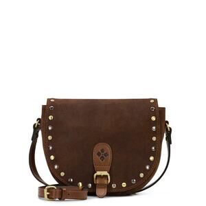 Patricia Nash Isola Flap Saddle Bag Crossbody Whiskey Brown